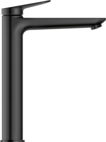 单把手脸盆水龙头 XL号, WA1040002C46 黑色 哑光, 高度: 297 mm, 凸起部分: 176 mm, 连接软管尺寸: 3/8