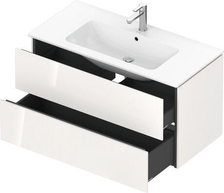 Vanity unit wall-mounted, LC624202222 White High Gloss, Decor