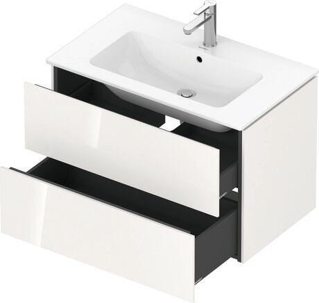 Vanity unit wall-mounted, LC624102222 White High Gloss, Decor