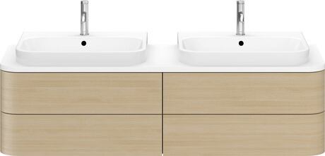 Console vanity unit wall-mounted, HP4974B7171 Mediterranean oak Matt, Real wood veneer