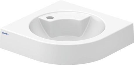 Corner Basin, 0448450000 White High Gloss, Semi-circular, Number of washing areas: 1 Middle, Number of faucet holes per wash area: 1 Middle, Soap dispenser position: Right