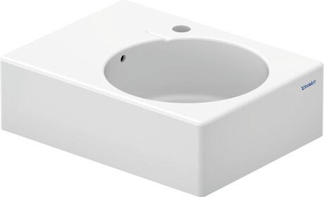 Wall Mounted Sink, 0685600011 White High Gloss, Rectangular, Number of basins: 1 Right, Number of faucet holes: 1 Middle, ADA: No