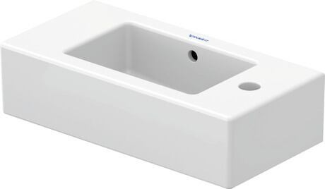 Handwaschbecken, 0703500008 Weiß Hochglanz, Anzahl Waschplätze: 1 Mitte, Anzahl Hahnlöcher pro Waschplatz: 1 Rechts