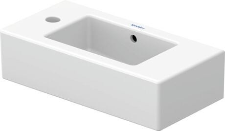 手洗器, 0703500009 ホワイト ハイグロス, ウォッシングエリア: 1 中央, 水栓穴の数: 1 左下