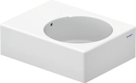 Wall Mounted Sink, 0685600000 White High Gloss, Rectangular, Number of basins: 1 Right, Number of pre-marked faucet holes: 1, ADA: No