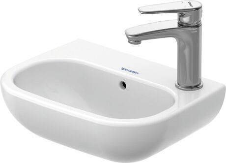 Handwaschbecken, 0705360008 Weiß Hochglanz, Rechteckig, Anzahl Waschplätze: 1 Mitte, Anzahl Hahnlöcher pro Waschplatz: 1 Rechts