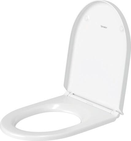 Toilet seat, 0025210000 White High Gloss, Open front, Hinge colour: Black