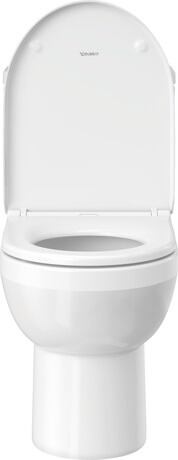 Toilet seat, 0025290000 White High Gloss, Open front, Hinge colour: Black