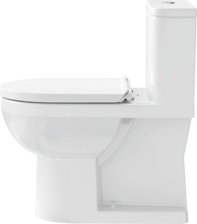 Toilet seat, 0025290000 White High Gloss, Open front, Hinge colour: Black
