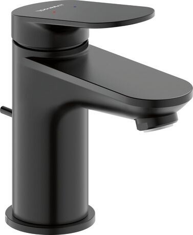 Mezclador monomando para lavabo S, WA1010001046 Negro Mate, Altura: 137 mm, Profundidad: 95 mm, Dimensiones de la conexión flexo: 3/8 pulgadas, Caudal (3 bar): 5 l/min, Con vaciador y accionamiento