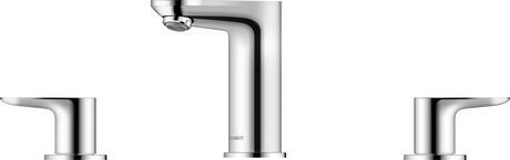 3 Hole basin mixer, WA1060005010 Chrome, Spout reach: 129 mm, Height: 131 mm, Dimension of connection hose: 3/8