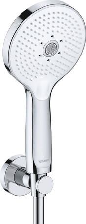 Hand shower 3jet Click! MinusFlow, UV0652017010 Chrome/White, Ø 120 mm