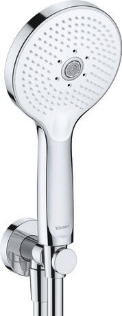Hand shower 3jet Click!, UV0650017010 Chrome/White, Ø 120 mm, Flow rate (3 bar): 14 l/min