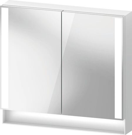 Mirror cabinet, QA7151018185010 White, Body material: Highly compressed three-layer chipboard, Socket: Integrated, Number of sockets: 1, plug socket type: I, Interior lighting: Integrated