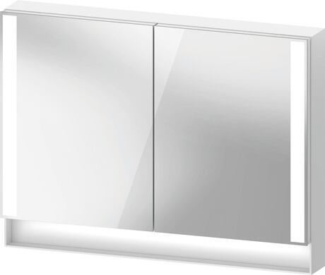 Mirror cabinet, QA7152018185010 White, Body material: Highly compressed three-layer chipboard, Socket: Integrated, Number of sockets: 1, plug socket type: I, Interior lighting: Integrated