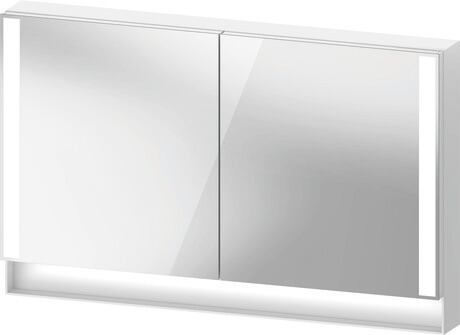 Mirror cabinet, QA7153018185010 White, Body material: Highly compressed three-layer chipboard, Socket: Integrated, Number of sockets: 1, plug socket type: I, Interior lighting: Integrated