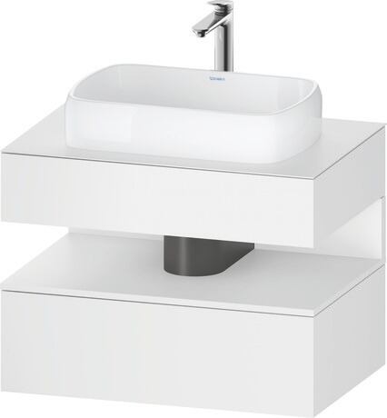 Console vanity unit wall-mounted, QA4730018186010 Front: White Matt, Decor, Corpus: White Matt, Decor, Console: White Matt, Lacquer, Niche lighting Integrated