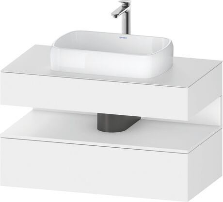 Console vanity unit wall-mounted, QA4731018187010 Front: White Matt, Decor, Corpus: White Matt, Decor, Console: White Matt, Lacquer, Niche lighting Integrated