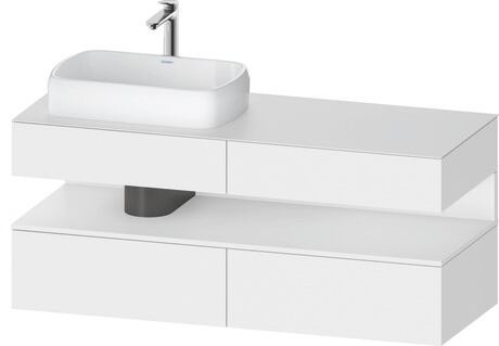 Console vanity unit wall-mounted, QA4765018187010 Front: White Matt, Decor, Corpus: White Matt, Decor, Console: White Matt, Lacquer, Niche lighting Integrated