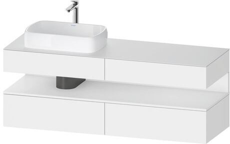 Console vanity unit wall-mounted, QA4777018187010 Front: White Matt, Decor, Corpus: White Matt, Decor, Console: White Matt, Lacquer, Niche lighting Integrated