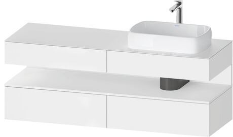 Console vanity unit wall-mounted, QA4778018187010 Front: White Matt, Decor, Corpus: White Matt, Decor, Console: White Matt, Lacquer, Niche lighting Integrated