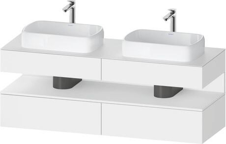 Console vanity unit wall-mounted, QA4779018187010 Front: White Matt, Decor, Corpus: White Matt, Decor, Console: White Matt, Lacquer, Niche lighting Integrated