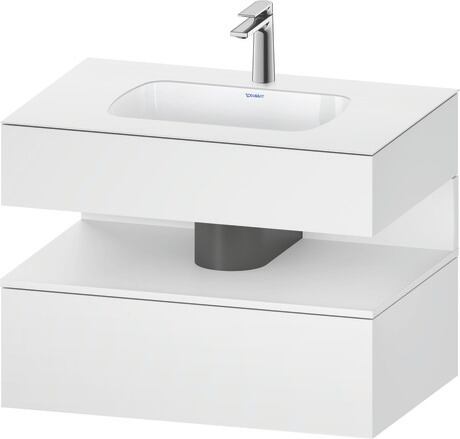 Built-in basin with console vanity unit, QA4785018187010 Front: White Matt, Decor, Corpus: White Matt, Decor, Console: White Matt, Lacquer, Niche lighting Integrated
