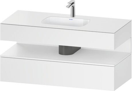 Built-in basin with console vanity unit, QA4787018187010 Front: White Matt, Decor, Corpus: White Matt, Decor, Console: White Matt, Lacquer, Niche lighting Integrated