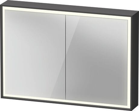 Mirror cabinet, VT7157049490000 Graphite, Body material: Highly compressed three-layer chipboard, Socket: Integrated, Number of sockets: 1, plug socket type: F