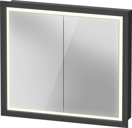 Mirror cabinet, VT7161049490000 Graphite, Body material: Highly compressed three-layer chipboard, Socket: Integrated, Number of sockets: 1, plug socket type: F