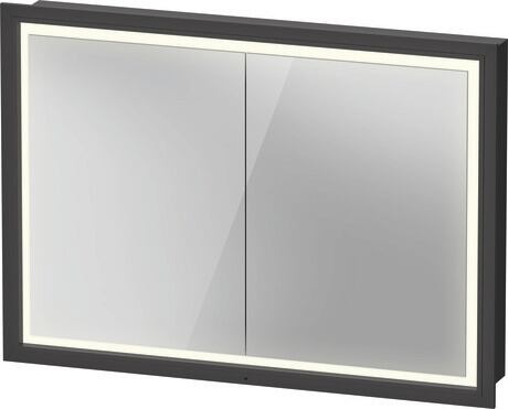 Mirror cabinet, VT7162049490000 Graphite, Body material: Highly compressed three-layer chipboard, Socket: Integrated, Number of sockets: 1, plug socket type: F
