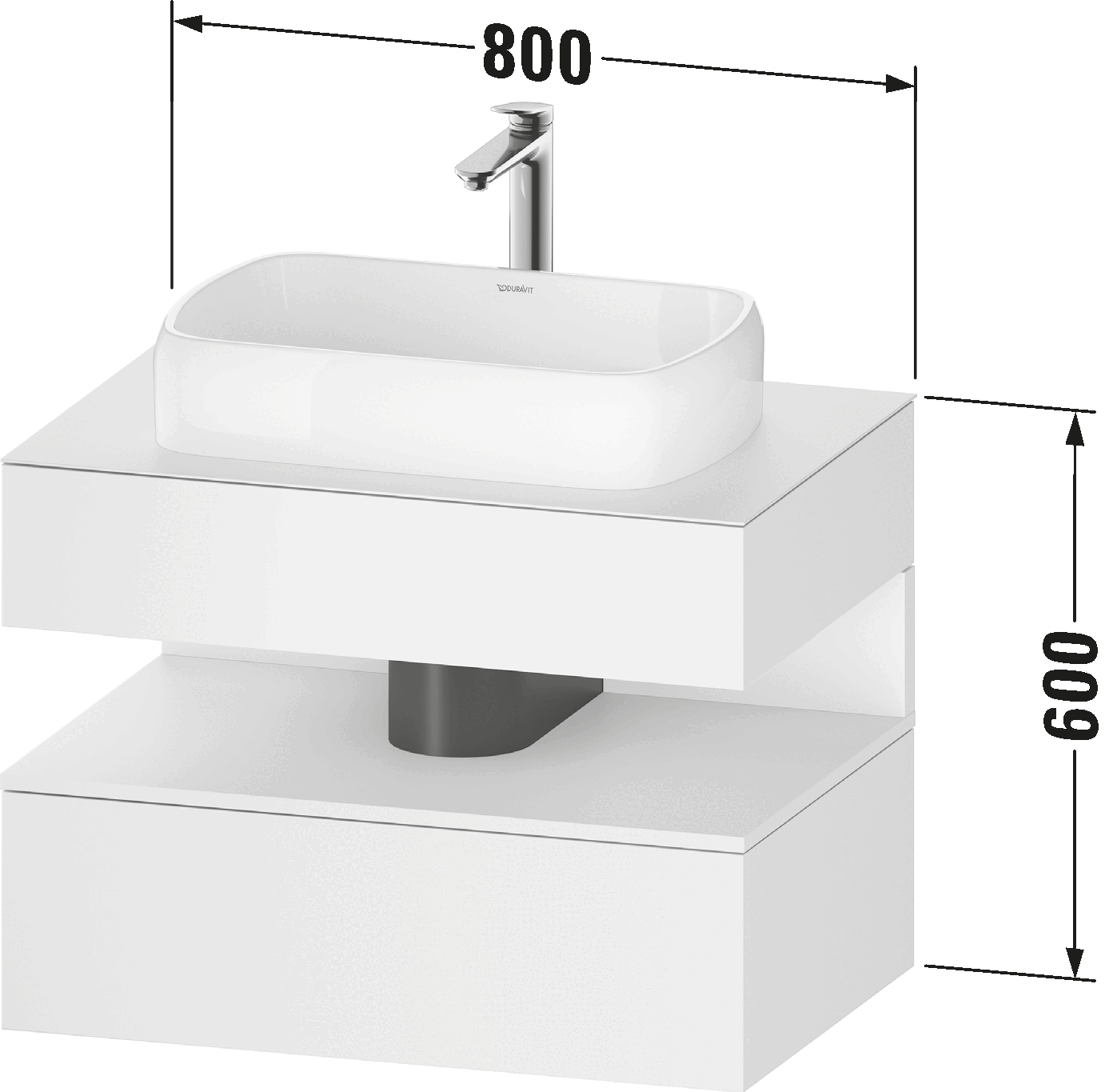 Console vanity unit wall-mounted, QA4730