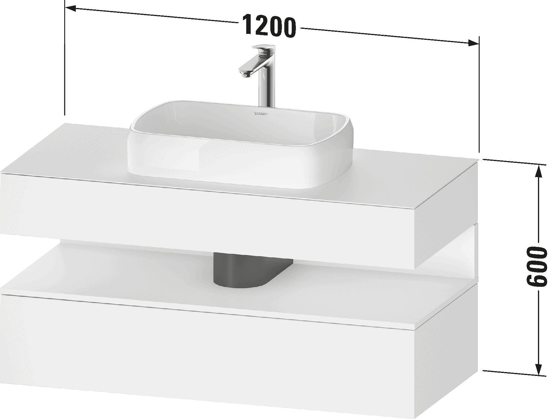 Console vanity unit wall-mounted, QA4732