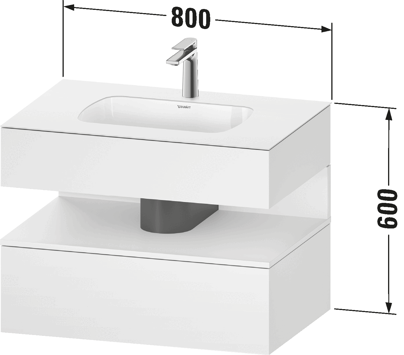 Built-in basin with console vanity unit, QA4785