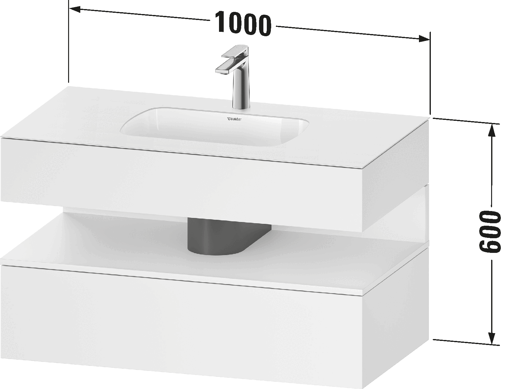 Built-in basin with console vanity unit, QA4786