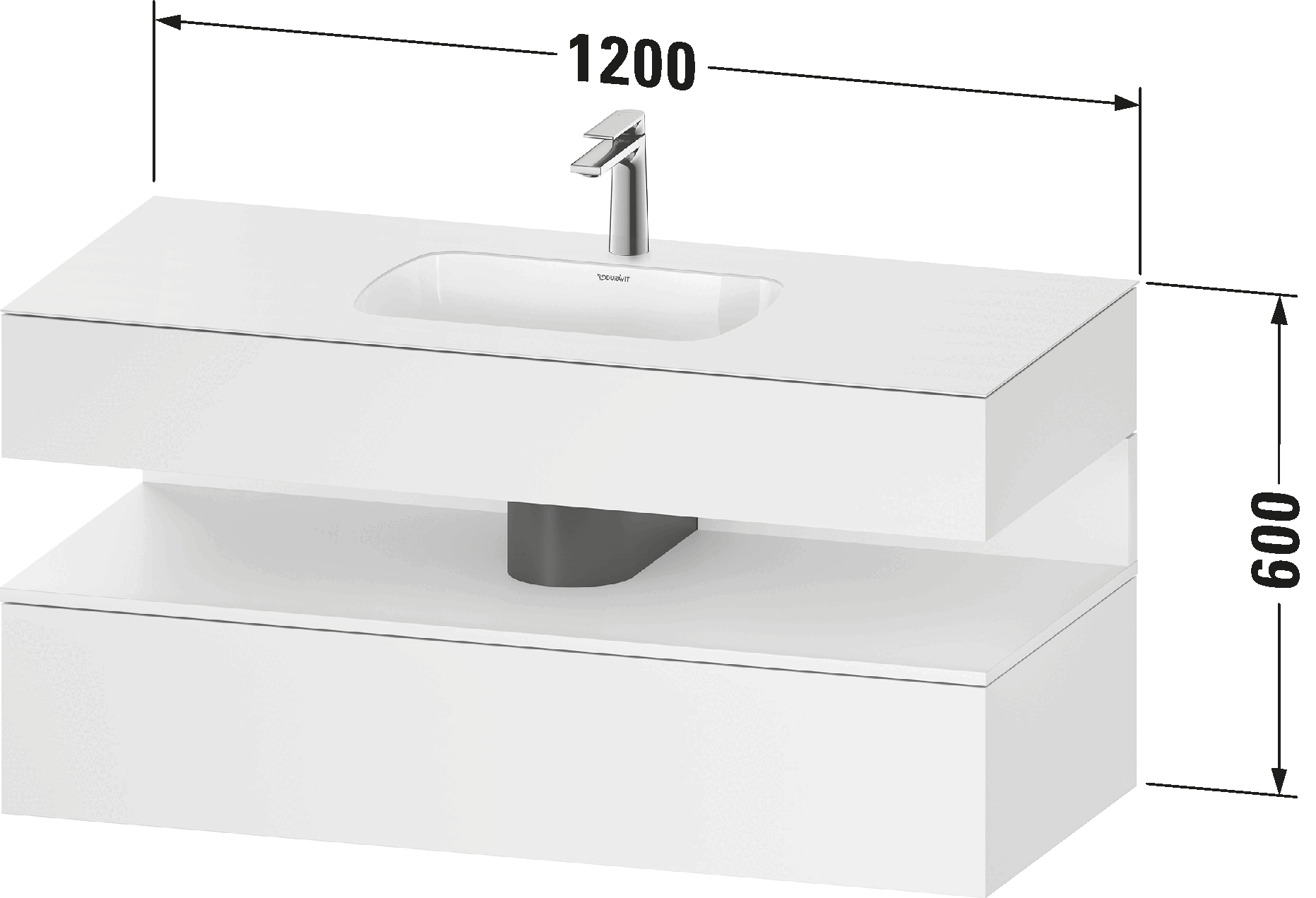Built-in basin with console vanity unit, QA4787