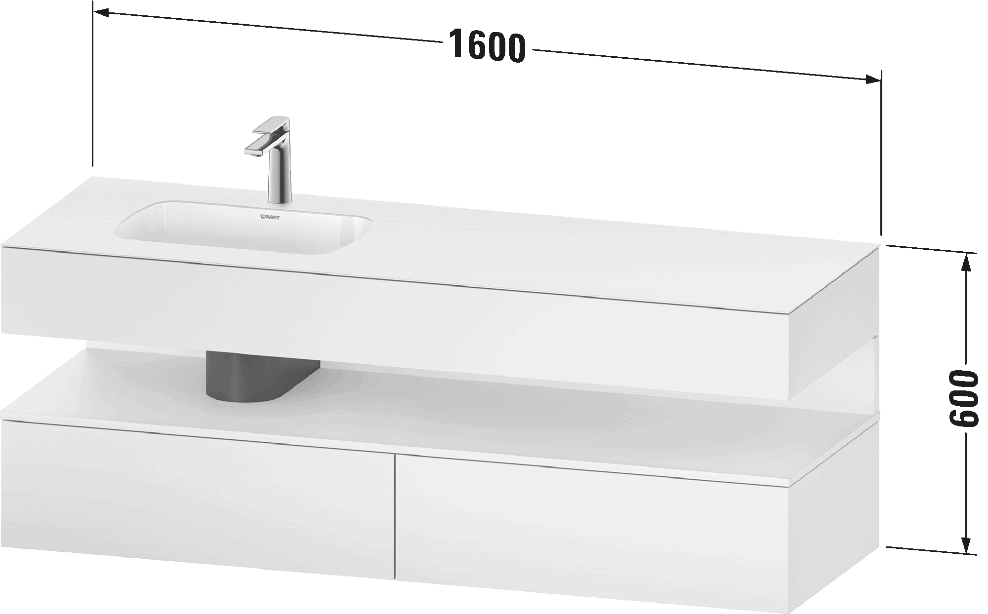 Built-in basin with console vanity unit, QA4795
