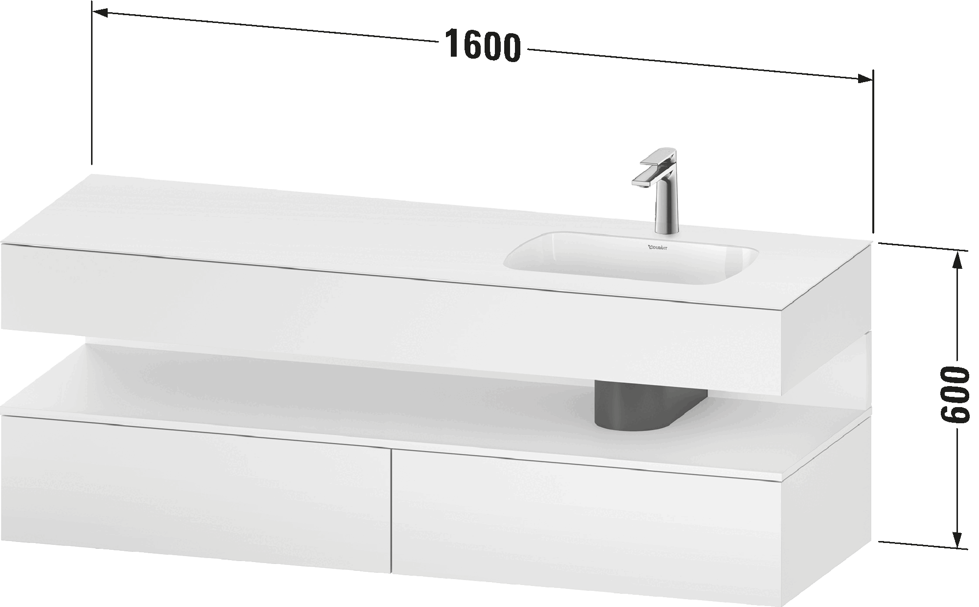 Built-in basin with console vanity unit, QA4796