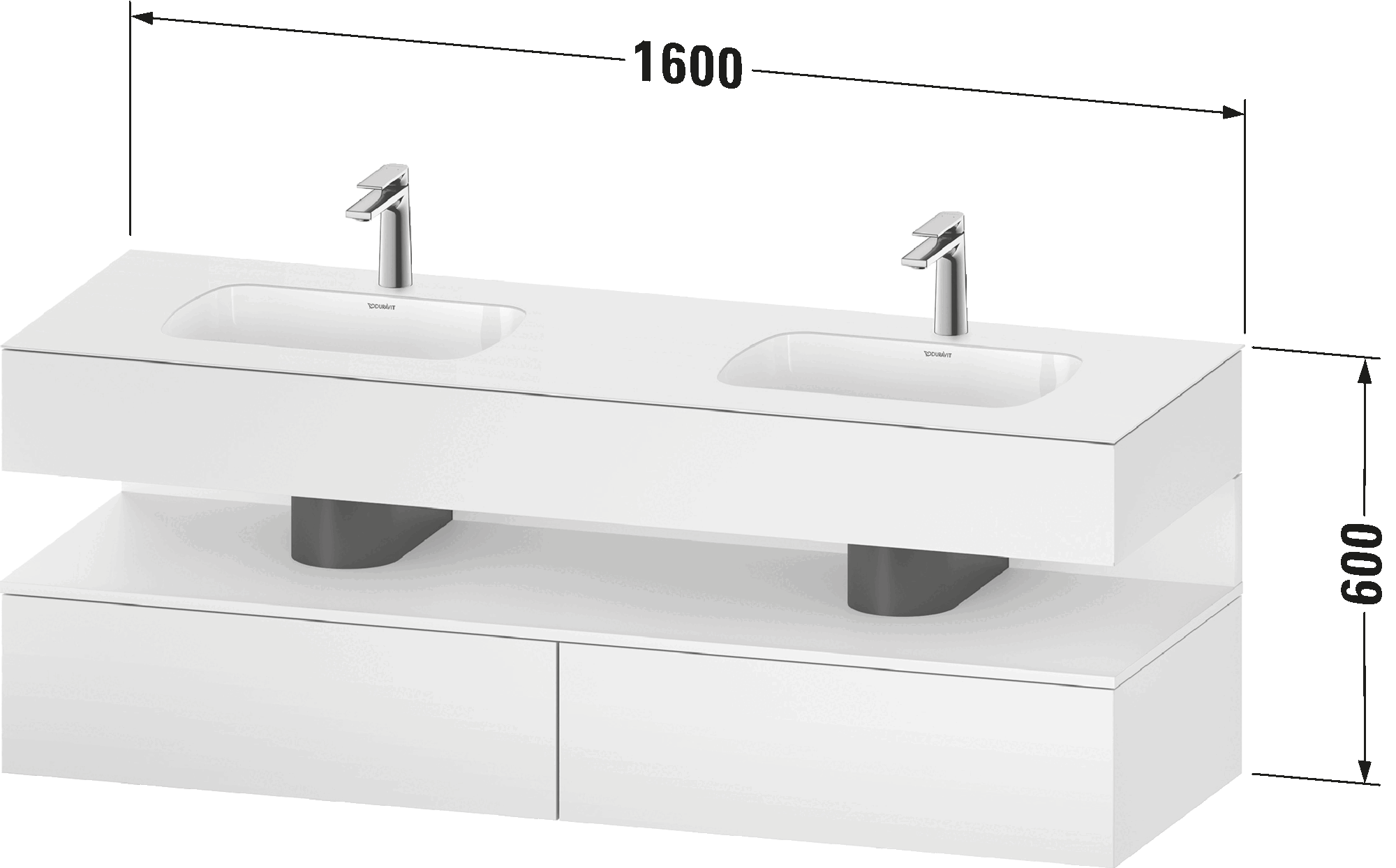 Built-in basin with console vanity unit, QA4797