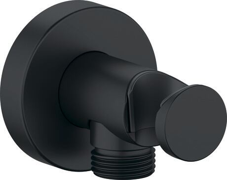 wall outlet, UV0630009046 Black Matt, Hand shower holder: Fixed