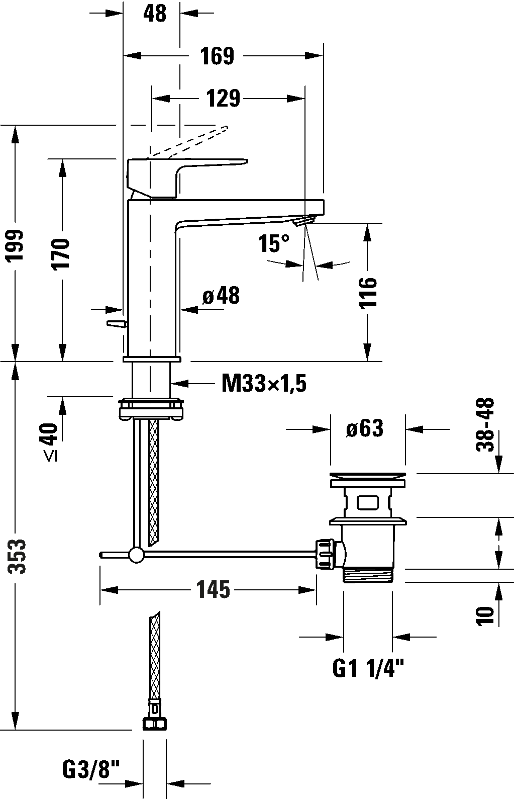 Einhebel-Waschtischmischer M, MH1020001