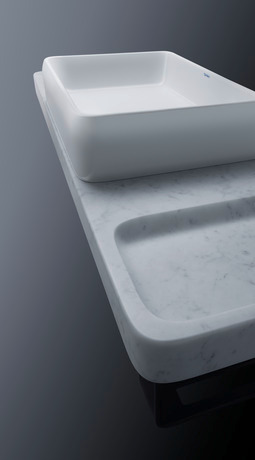 Lavabo con encimera y soporte de encimera, D4800400 Color Blanco Brillante, Rectangular, Cantidad de puestos de lavado: 1