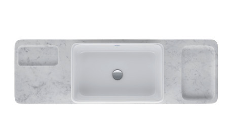 Washbasin with console and console support, D4800700 colour White High Gloss, Rectangular, Number of washing areas: 1