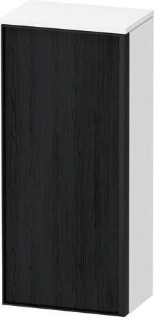 Semi-tall cabinet, VT1355L1618701G Hinge position: Left, Front: Black oak Matt, Decor, Corpus: White Matt, Decor, Handle Graphite Aluminium