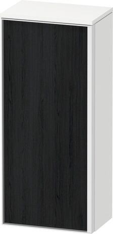 Semi-tall cabinet, VT1355L1618701W Hinge position: Left, Front: Black oak Matt, Decor, Corpus: White Matt, Decor, Handle White aluminum