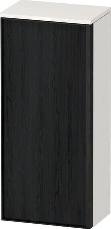 Semi-tall cabinet, VT1355L1622601G Hinge position: Left, Front: Black oak Matt, Decor, Corpus: White High Gloss, Decor, Handle Graphite Aluminium