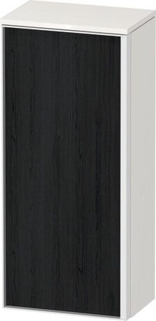 Semi-tall cabinet, VT1355L1622601W Hinge position: Left, Front: Black oak Matt, Decor, Corpus: White High Gloss, Decor, Handle White aluminum