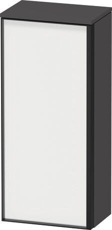 Semi-tall cabinet, VT1355L1849701G Hinge position: Left, Front: White Matt, Decor, Corpus: Graphite Matt, Decor, Handle Graphite Aluminium