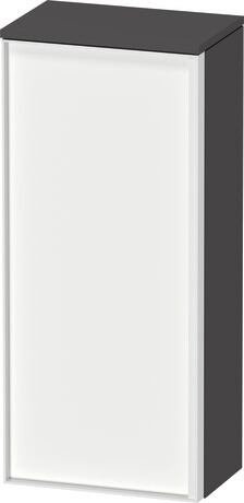 Semi-tall cabinet, VT1355L1849701W Hinge position: Left, Front: White Matt, Decor, Corpus: Graphite Matt, Decor, Handle White aluminum