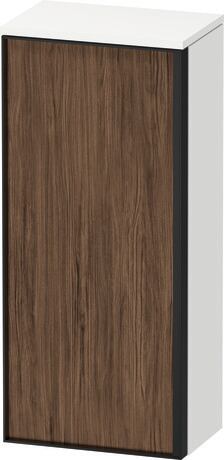 Semi-tall cabinet, VT1355L2118701G Hinge position: Left, Front: Walnut dark Matt, Decor, Corpus: White Matt, Decor, Handle Graphite Aluminium